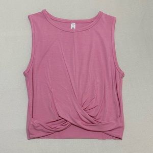 Pink Alo Cover Twist-Front Cropped Tank